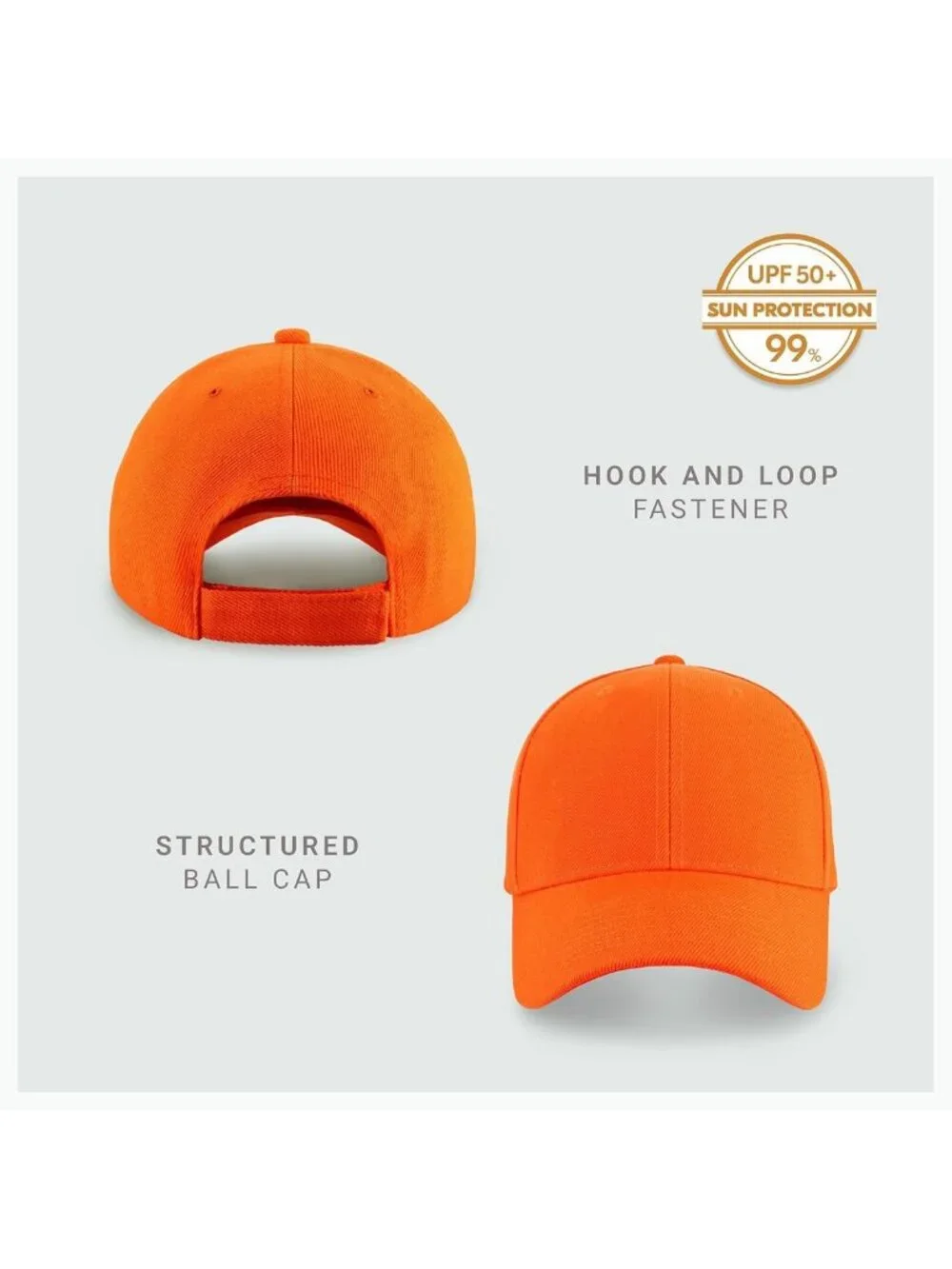 2-Pack Adjustable Snapback Baseball Caps | Structured Crown, Customizable